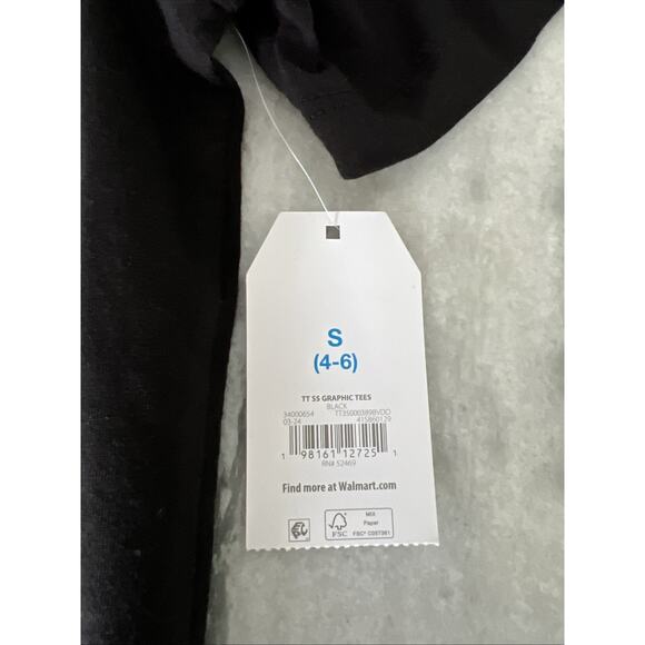 NWT Rolling Stones Embellished T-Shirt /Women's 4/6 Small Black Cotton Blend - Picture 5 of 8